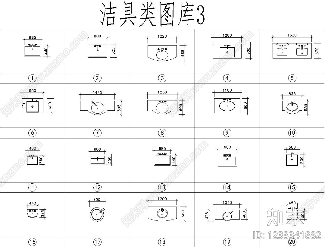 家具图库cad施工图下载【ID:1233341882】