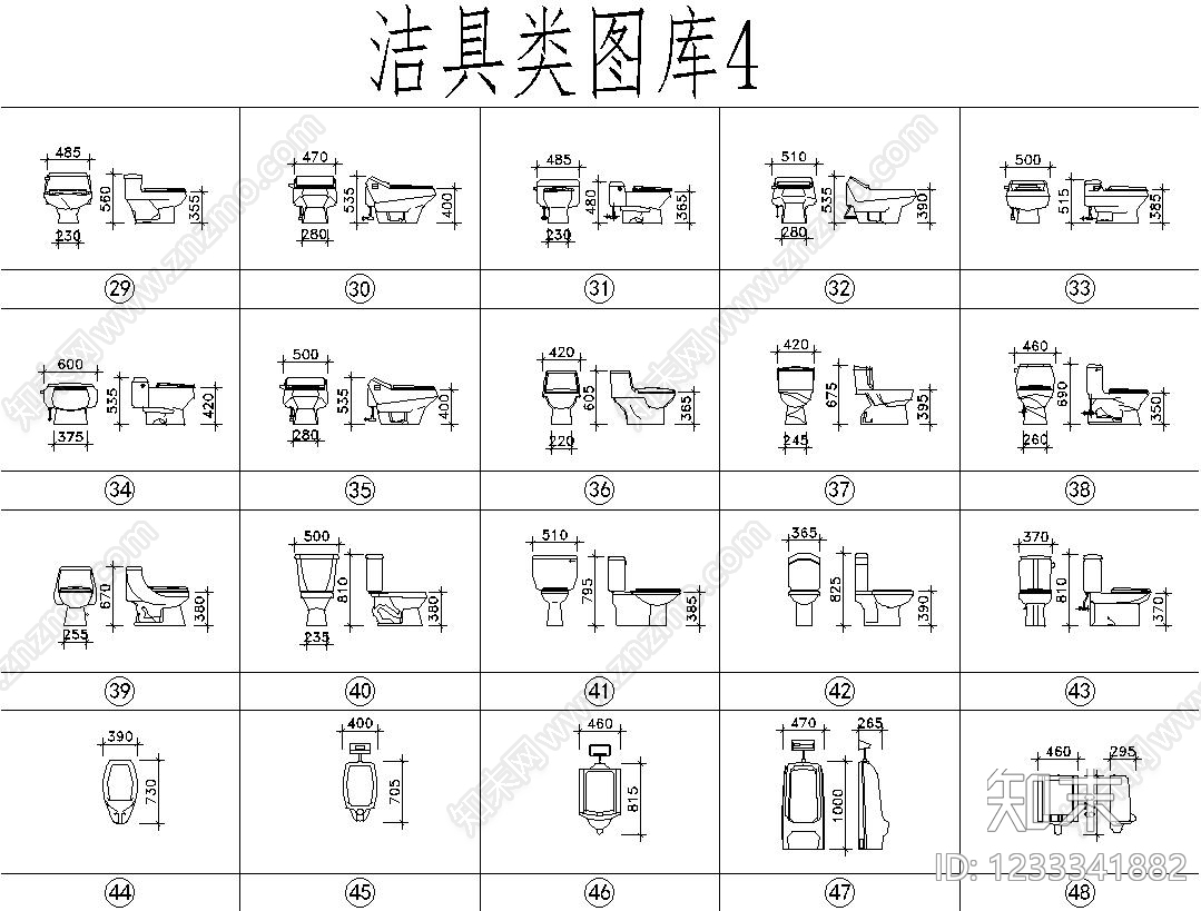 家具图库cad施工图下载【ID:1233341882】