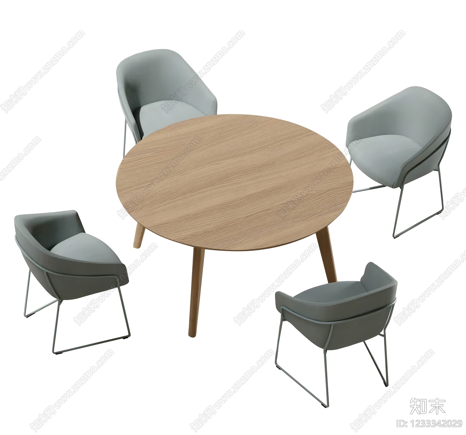 原木风餐桌椅SU模型下载【ID:1233342029】