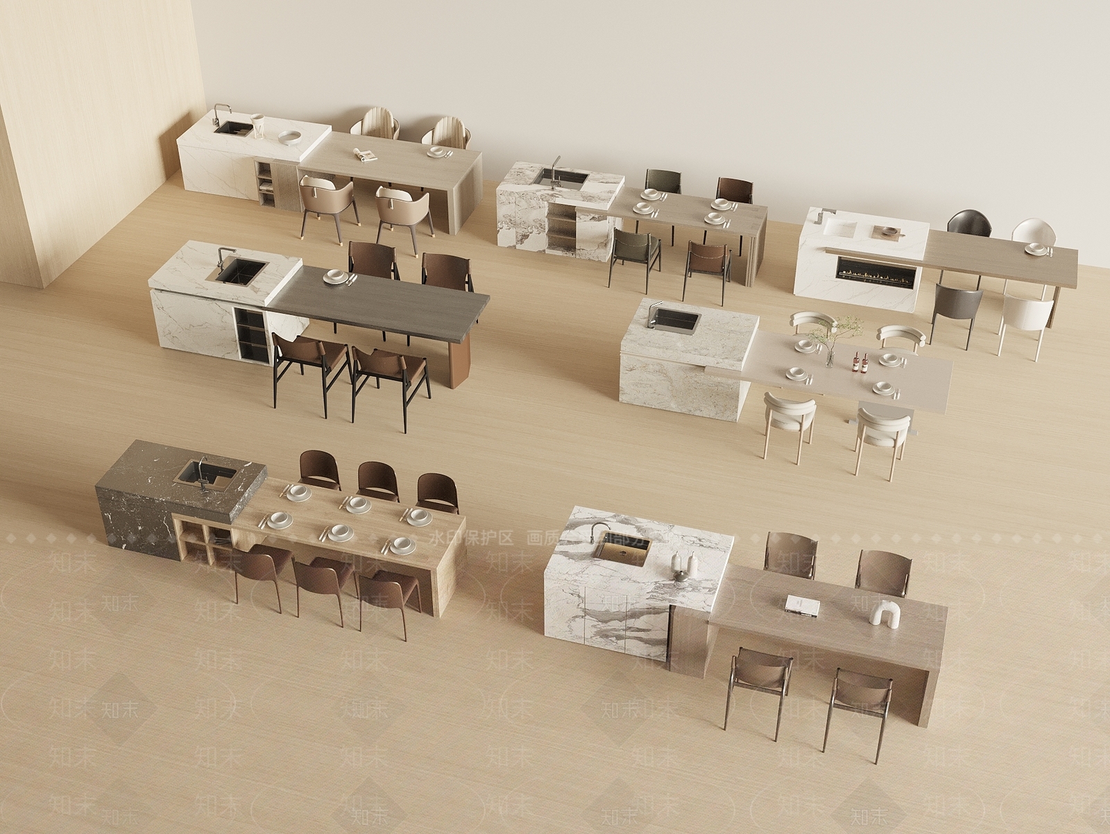 原木风餐桌椅3D模型下载【ID:1233342451】
