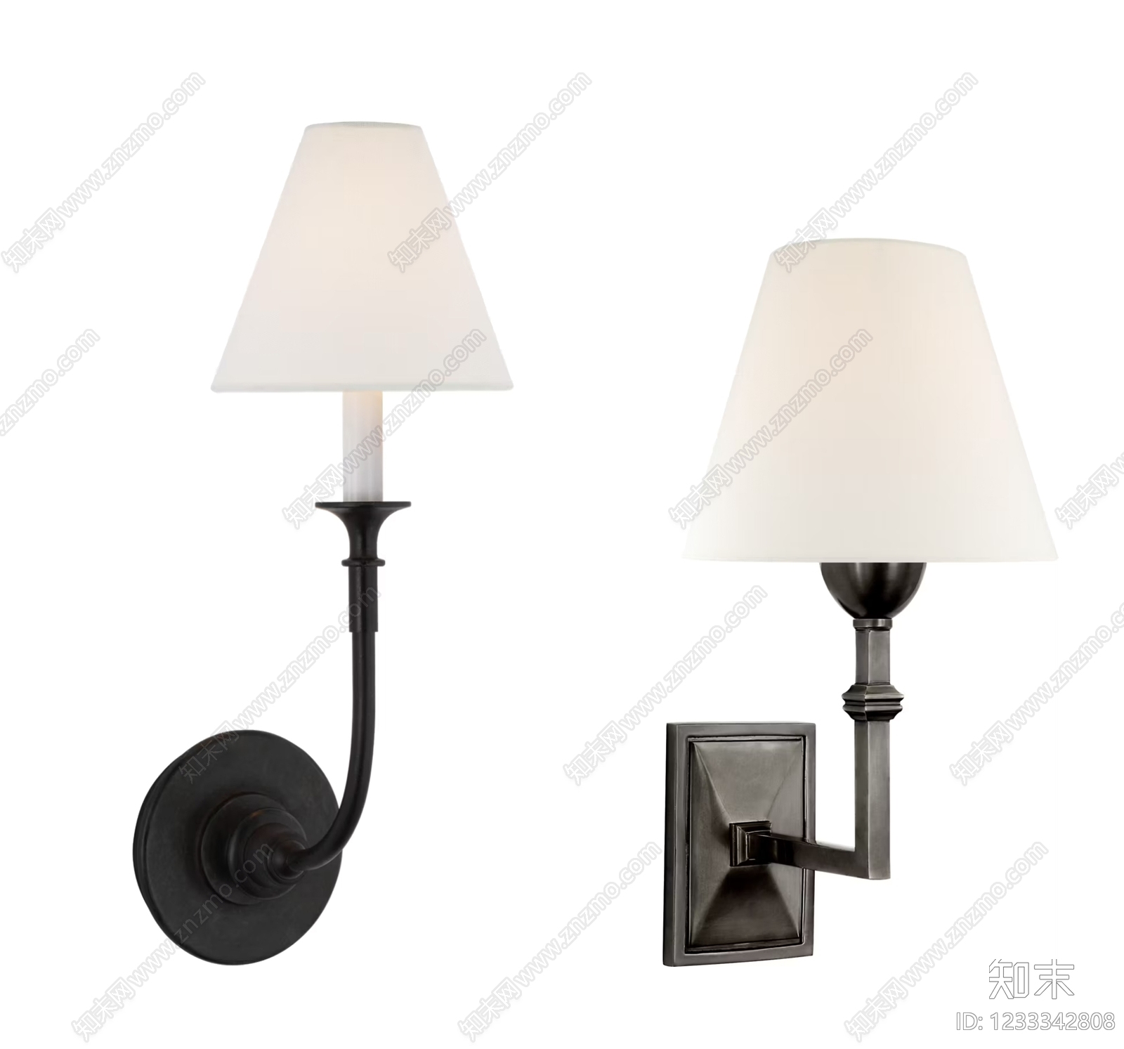 美式墙面壁灯SU模型下载【ID:1233342808】