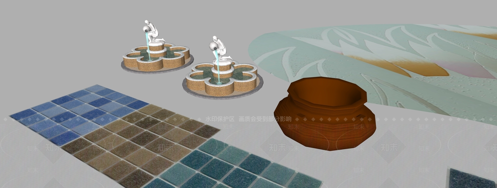 地中海喷泉SU模型下载【ID:1233346929】