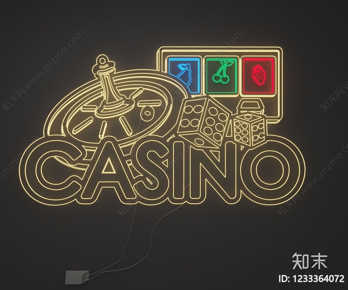 赛博朋克风霓虹灯SU模型下载【ID:1233364072】