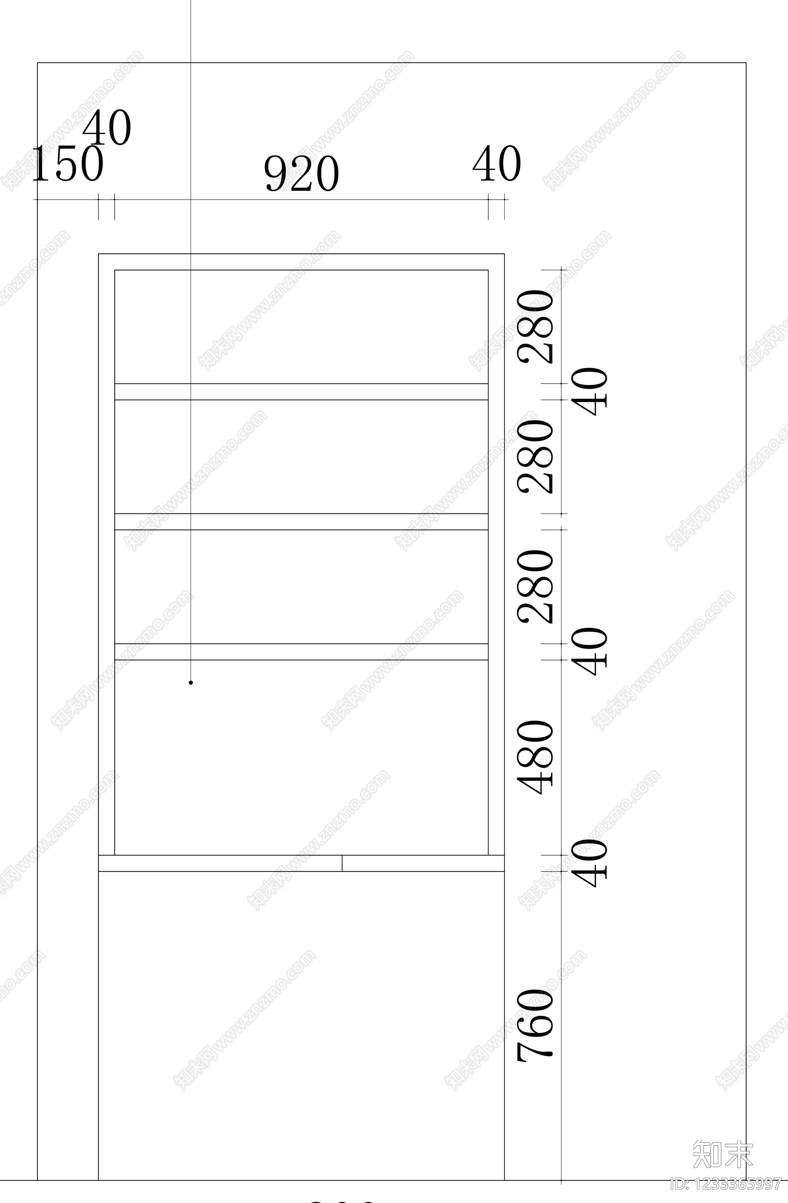 柜子cad施工图下载【ID:1233365997】