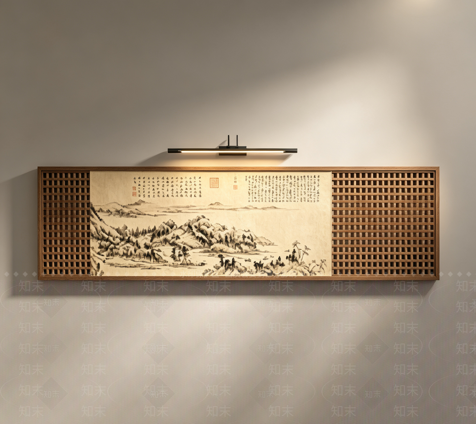 新中式宋式挂画3D模型下载【ID:1233372213】