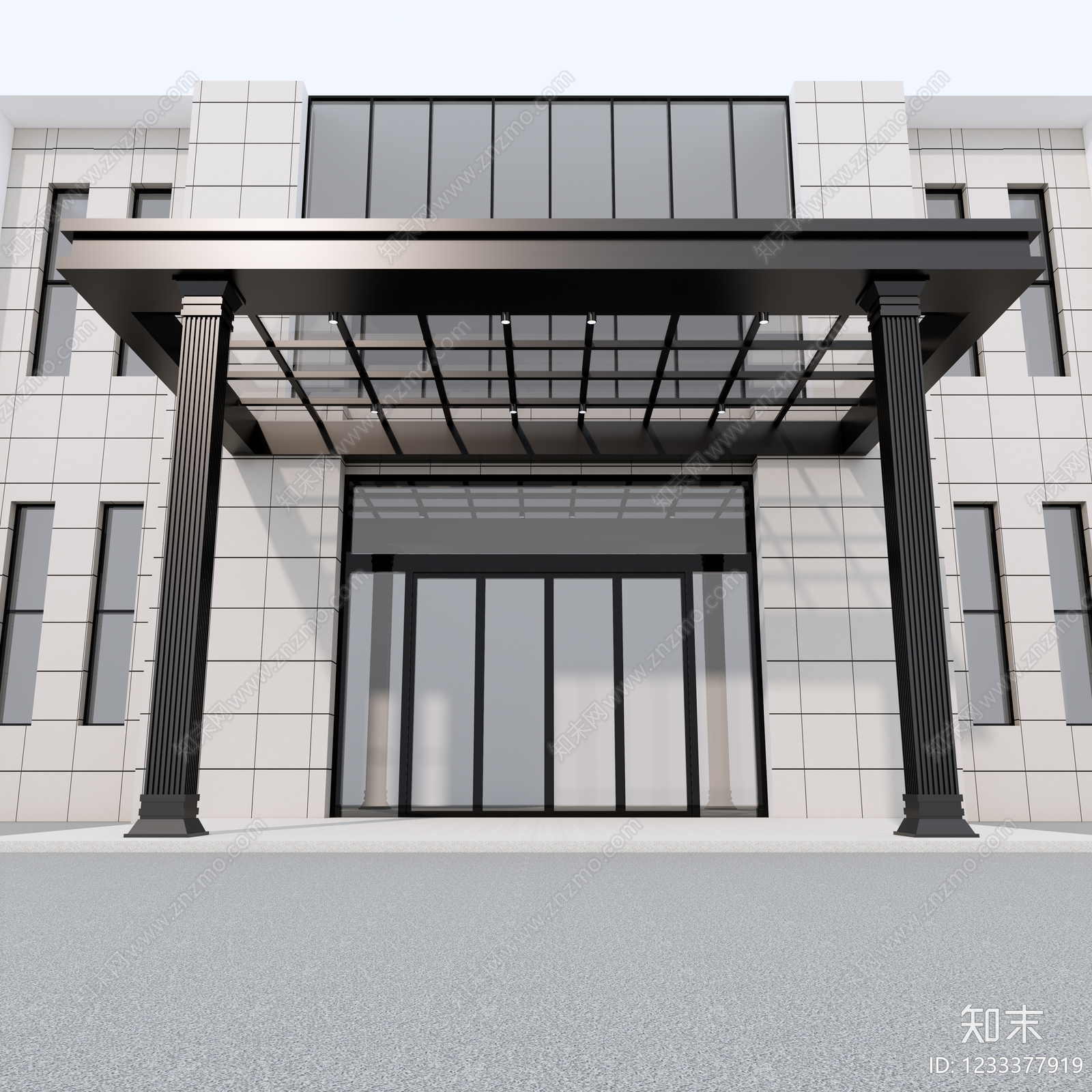 现代主义雨棚SU模型下载【ID:1233377919】