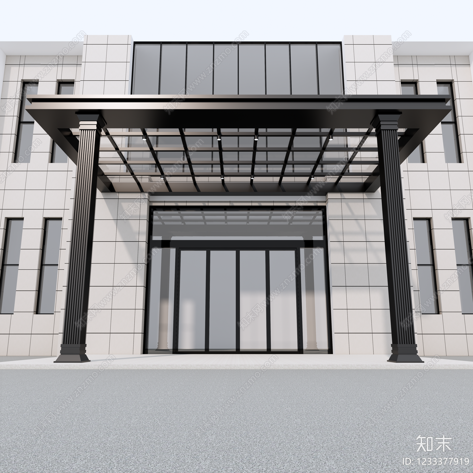 现代主义雨棚SU模型下载【ID:1233377919】