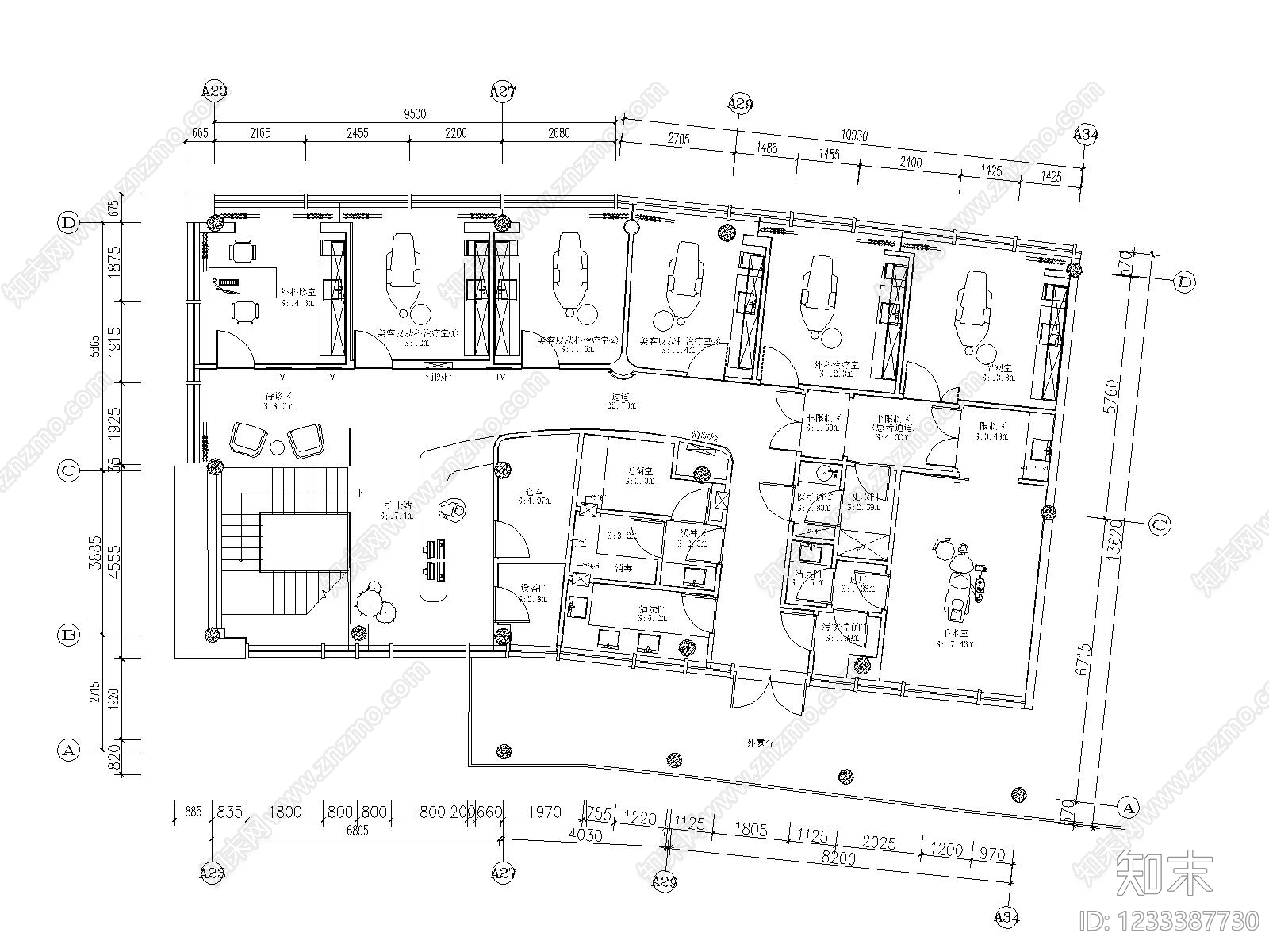 医院cad施工图下载【ID:1233387730】