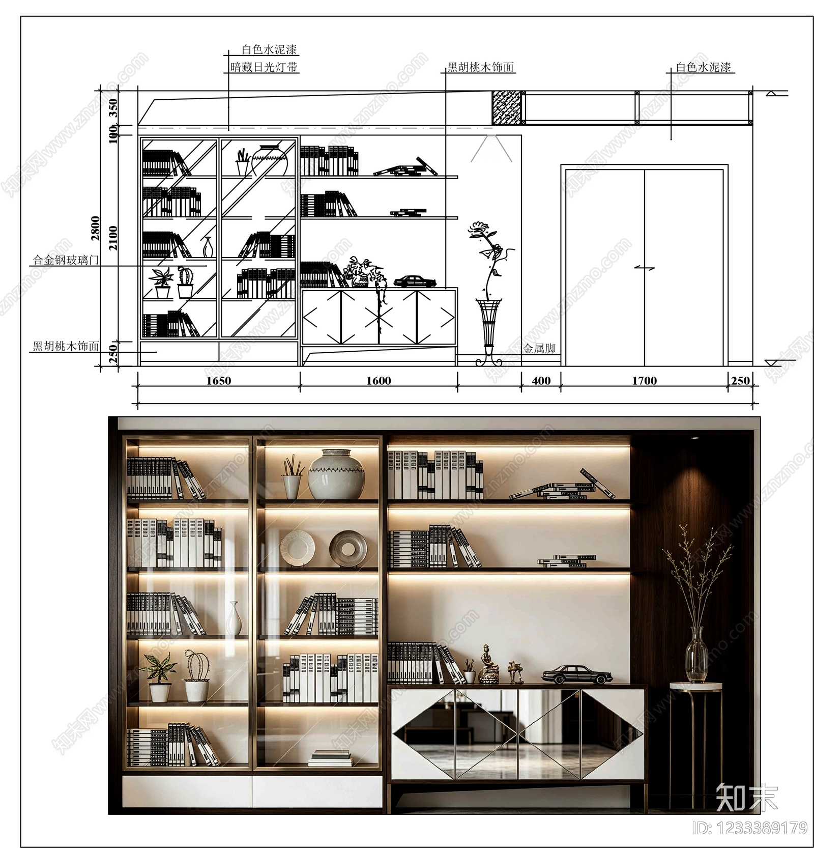 柜子cad施工图下载【ID:1233389179】