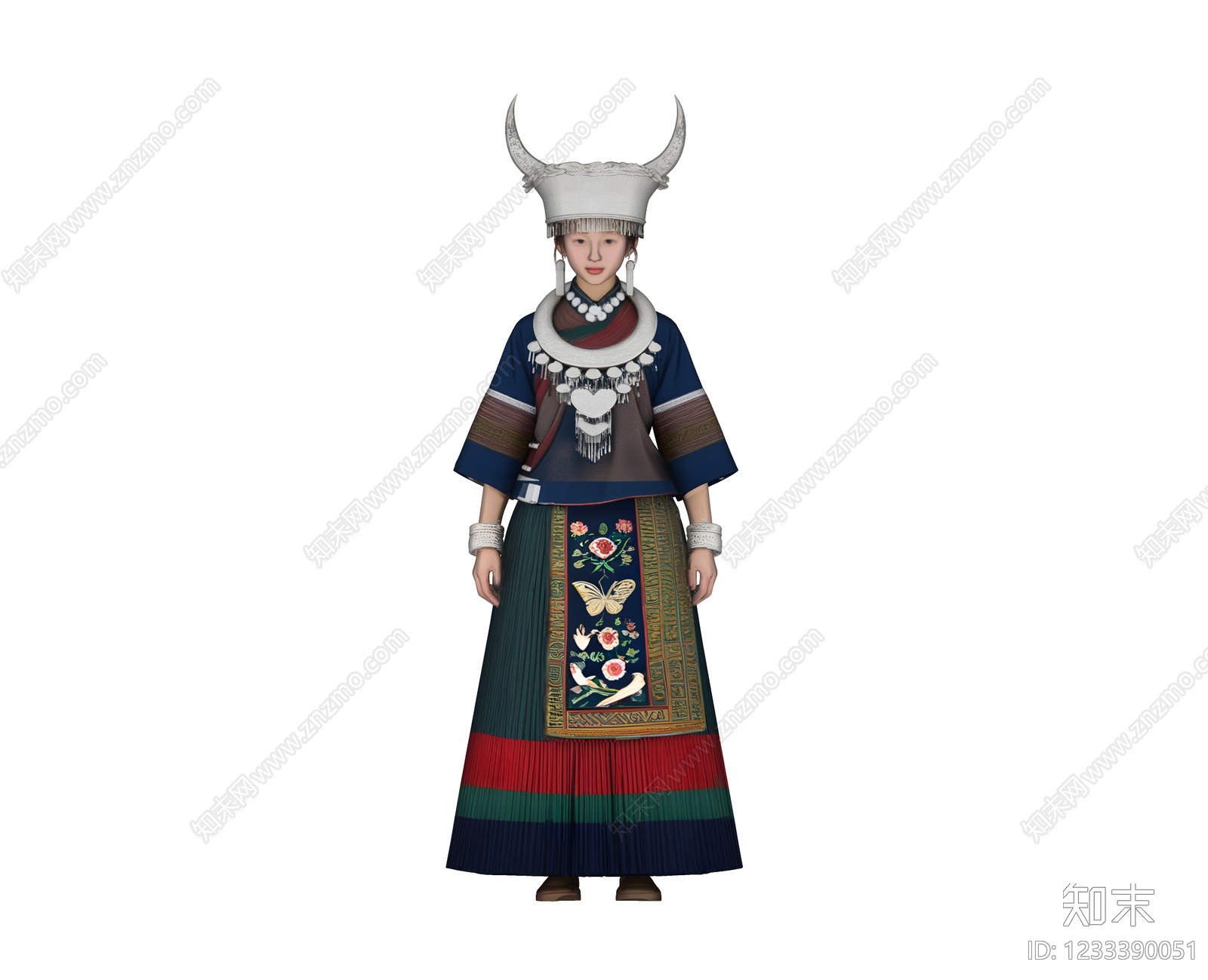 中式女人SU模型下载【ID:1233390051】