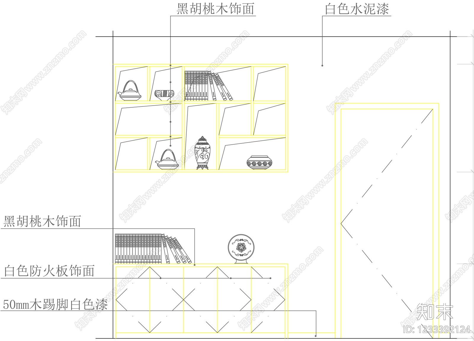 柜子cad施工图下载【ID:1233392124】