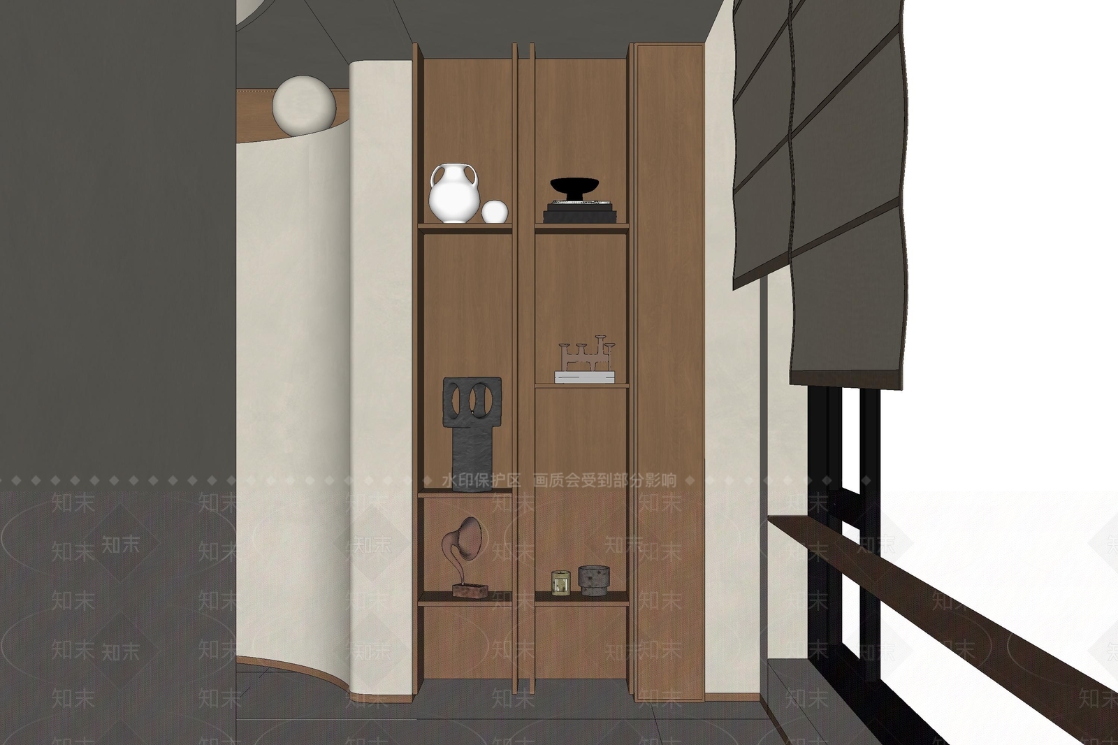 现代简约置物架SU模型下载【ID:1233394073】