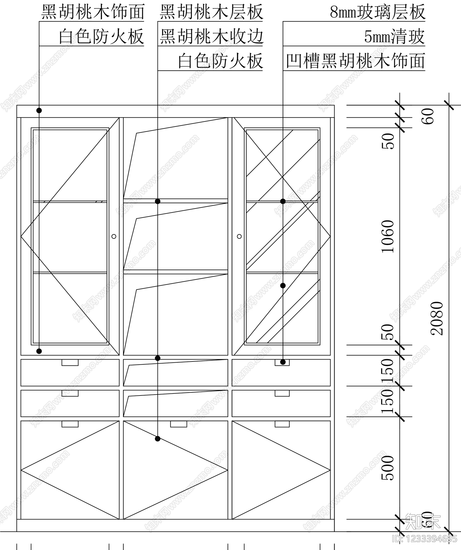 柜子cad施工图下载【ID:1233394695】