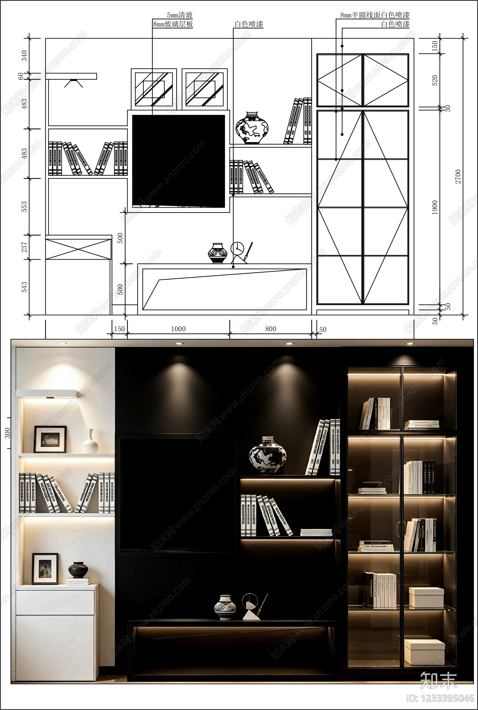 柜子cad施工图下载【ID:1233395046】