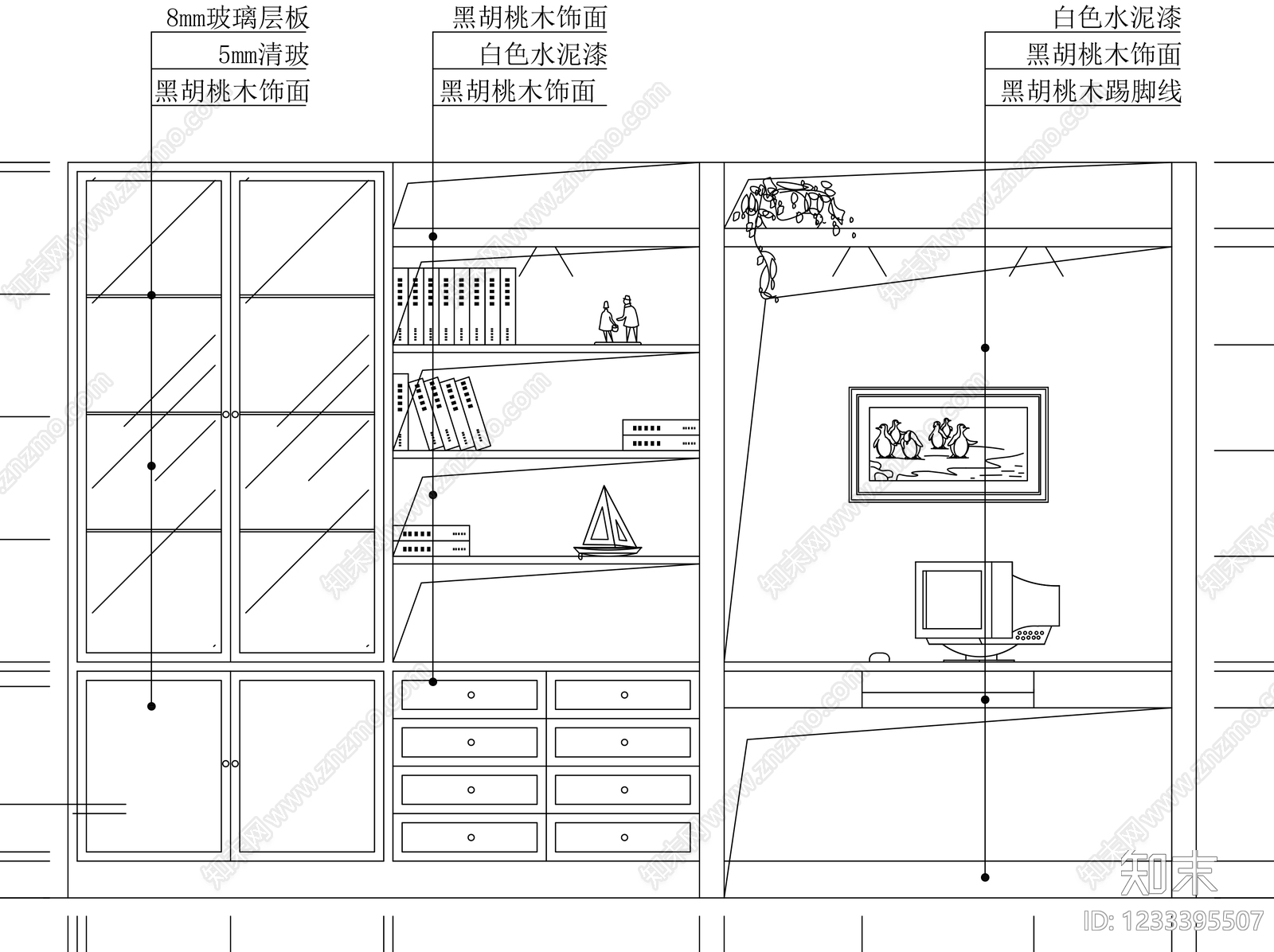 柜子cad施工图下载【ID:1233395507】