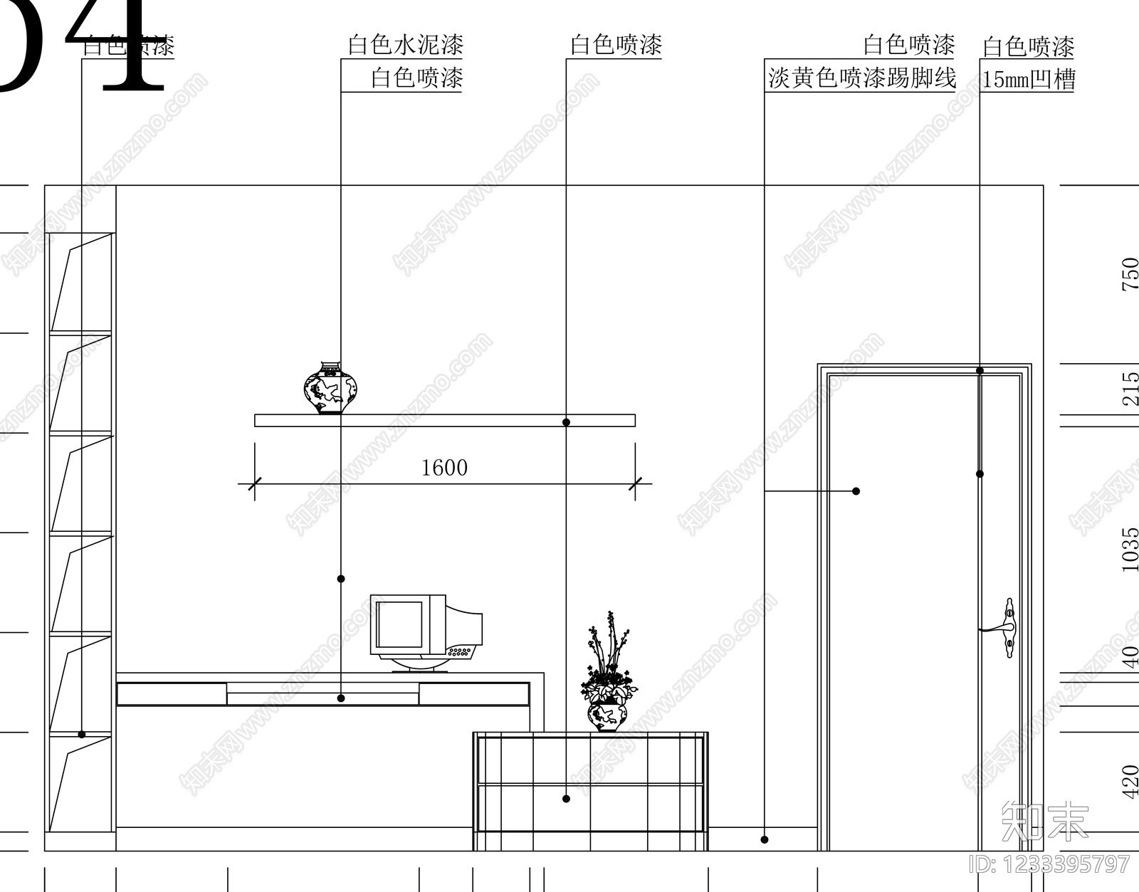 柜子cad施工图下载【ID:1233395797】