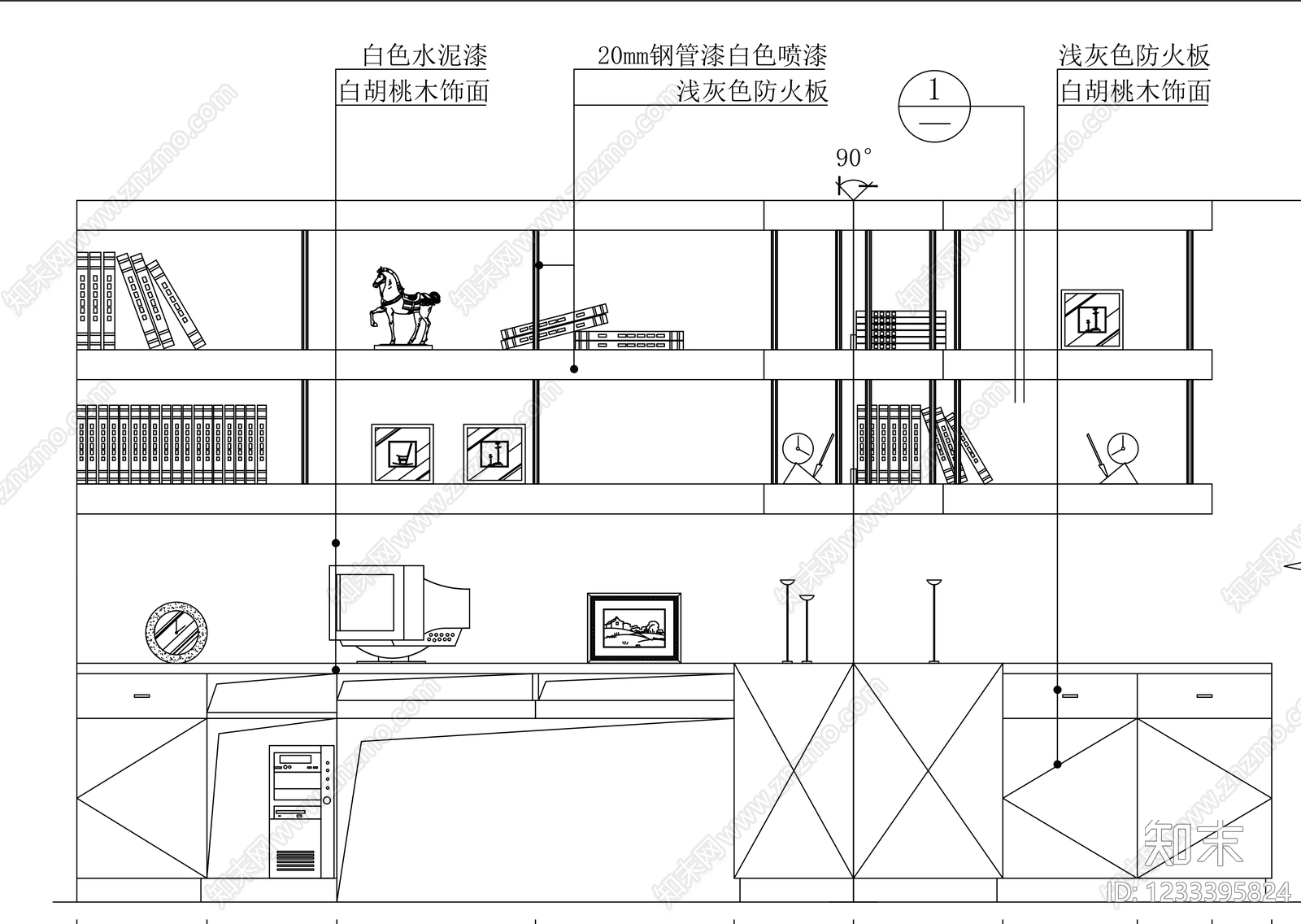 柜子cad施工图下载【ID:1233395824】