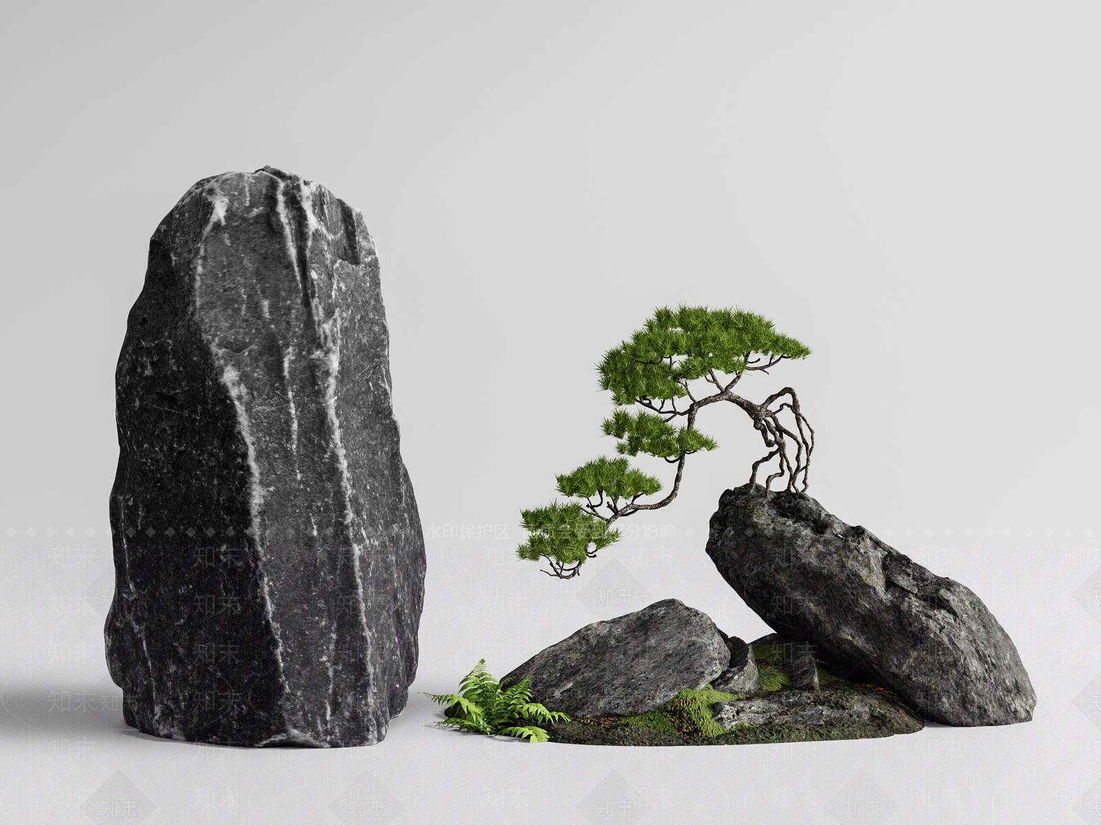 禅意石头3D模型下载【ID:1233396111】