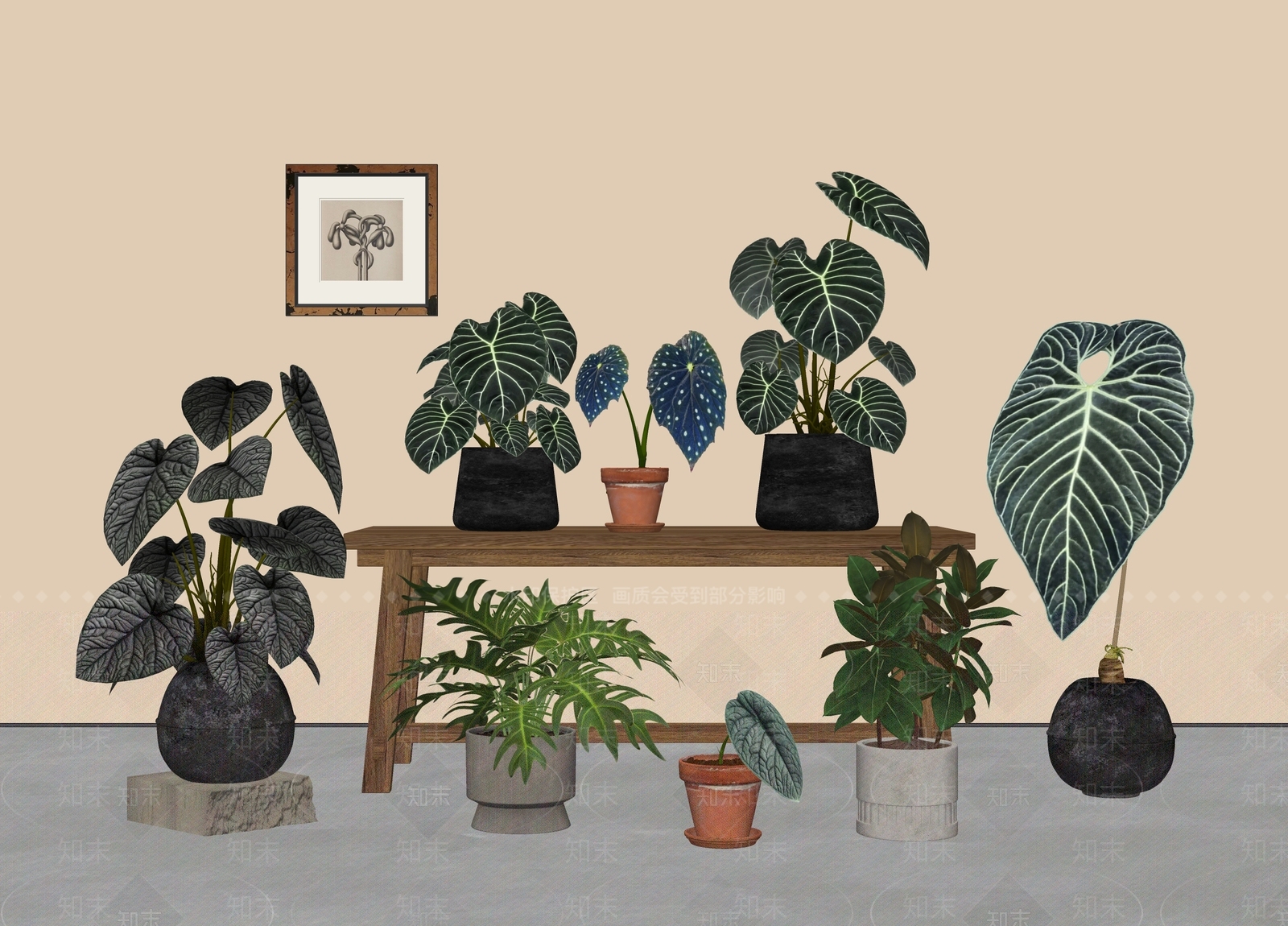 现代简约花境SU模型下载【ID:1233398328】