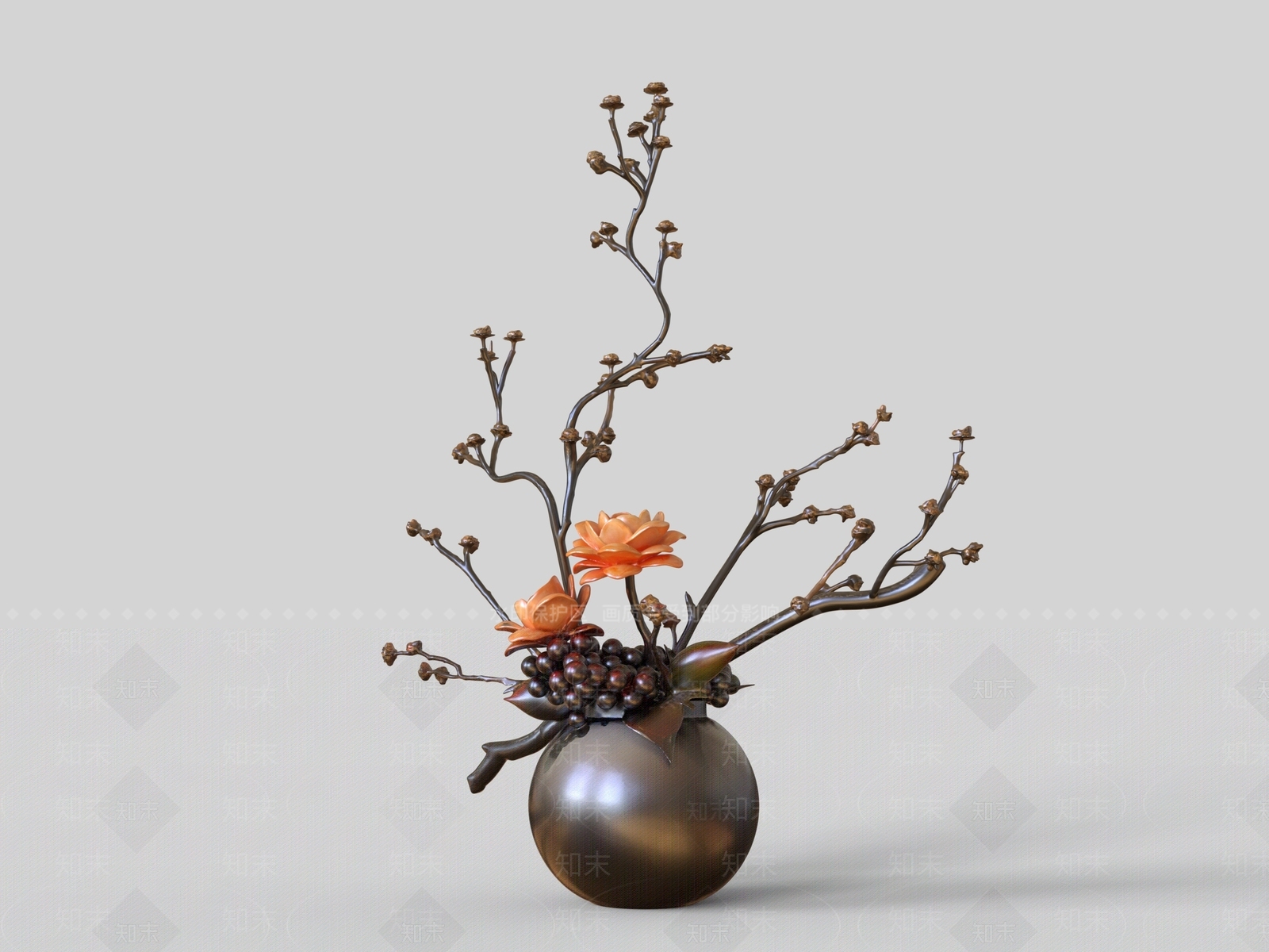 新中式花艺3D模型下载【ID:1233400280】