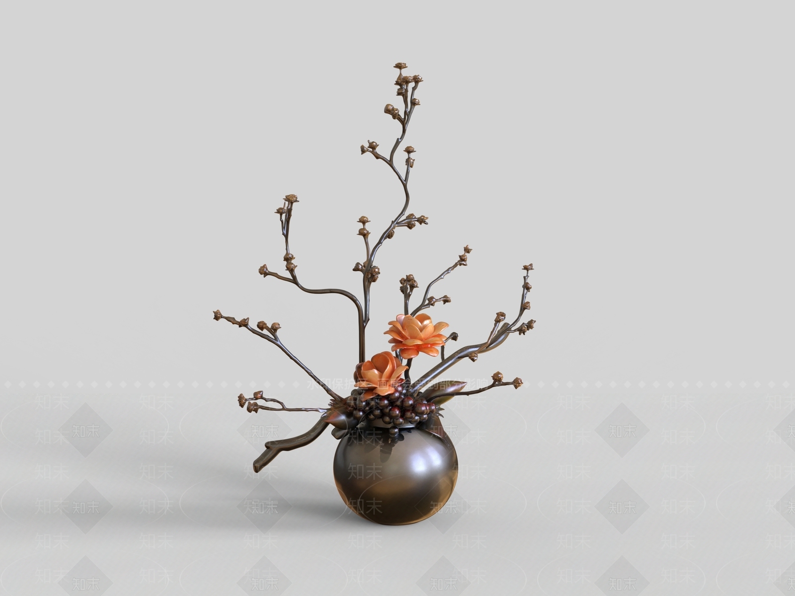 新中式花艺3D模型下载【ID:1233400280】