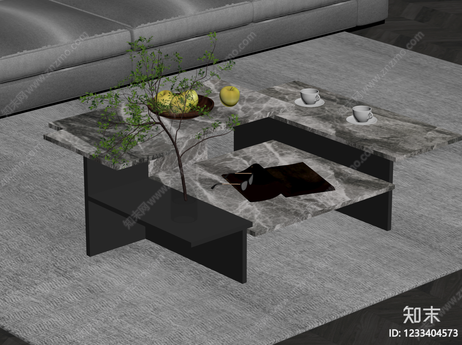茶几SU模型下载【ID:1233404573】