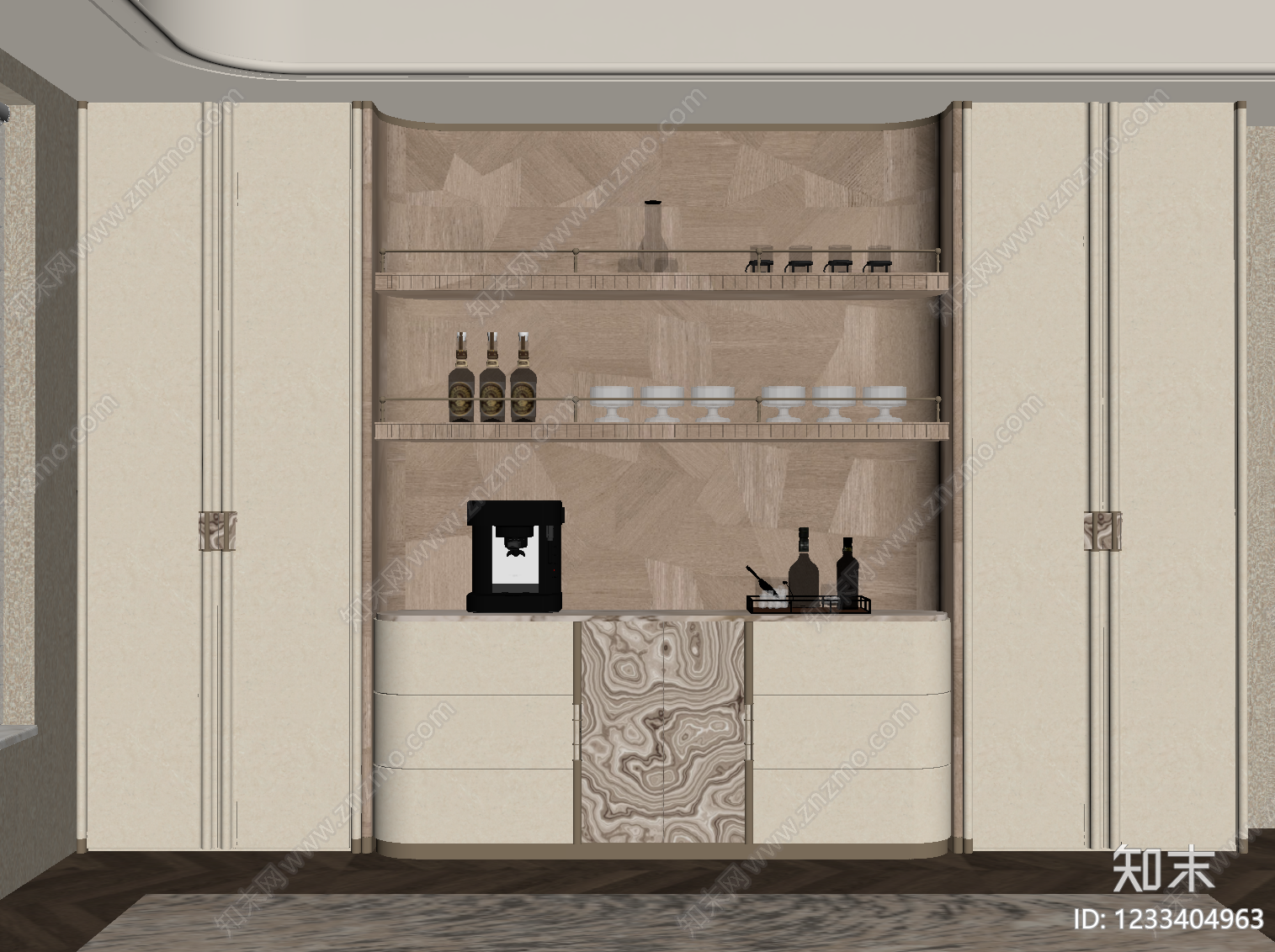 酒柜SU模型下载【ID:1233404963】