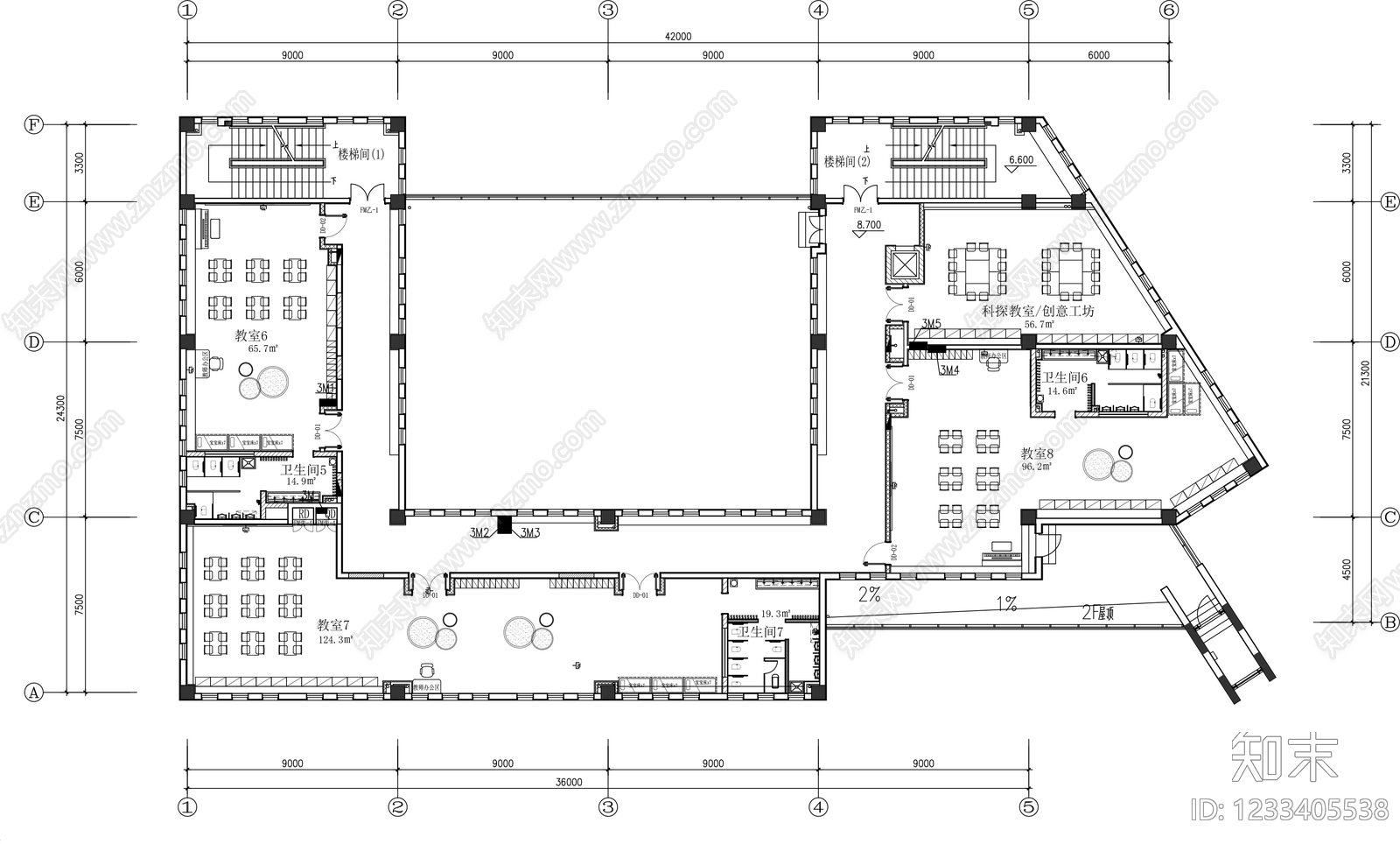 幼儿园cad施工图下载【ID:1233405538】