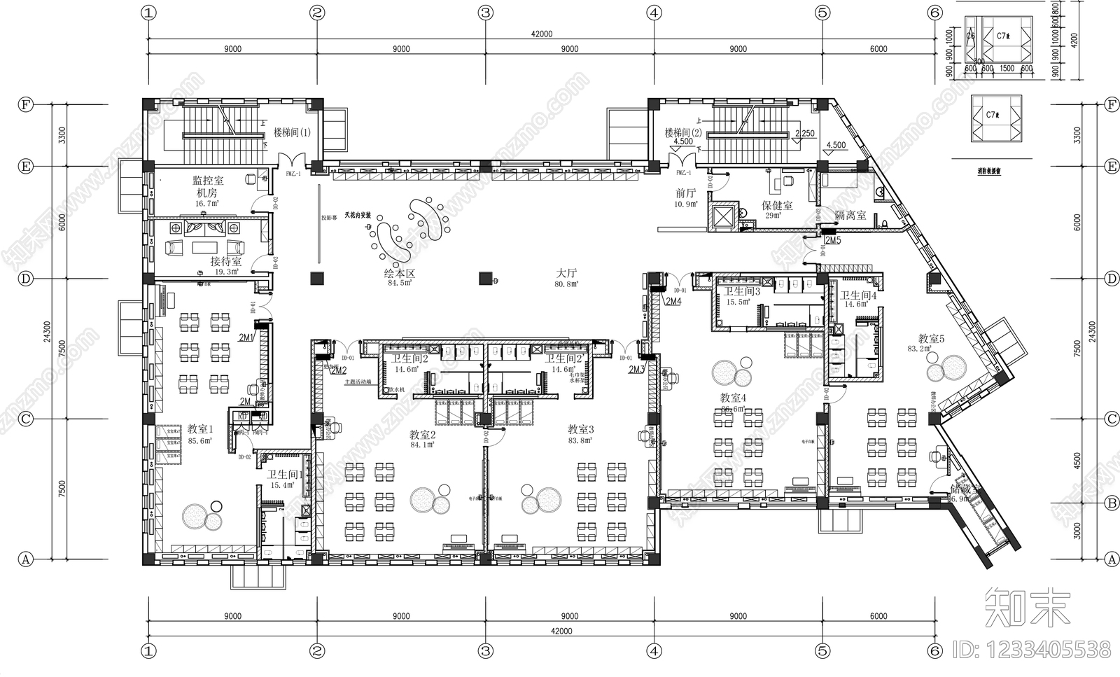 幼儿园cad施工图下载【ID:1233405538】
