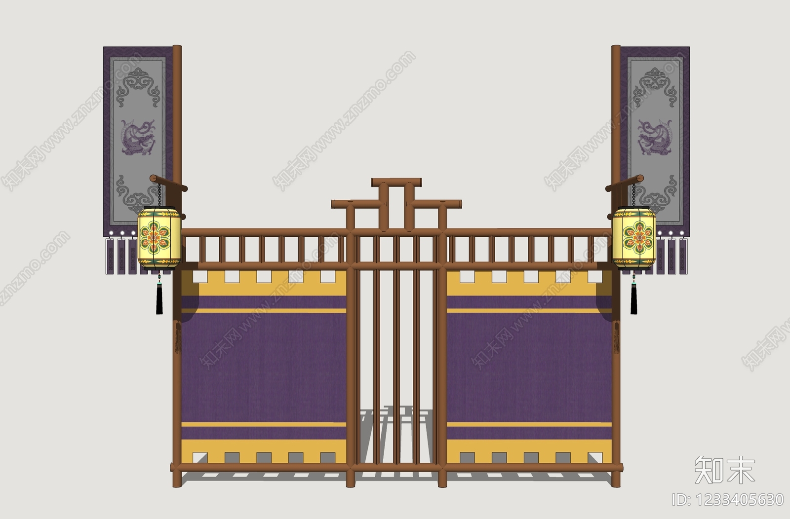 栏杆SU模型下载【ID:1233405630】