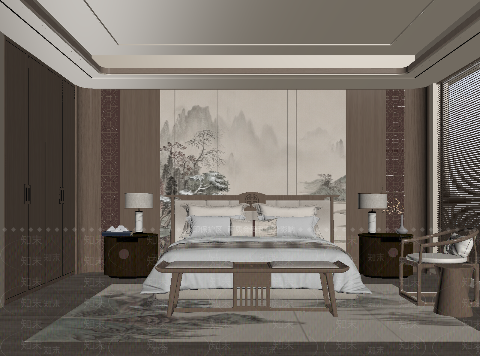 家居卧室SU模型下载【ID:1233407119】