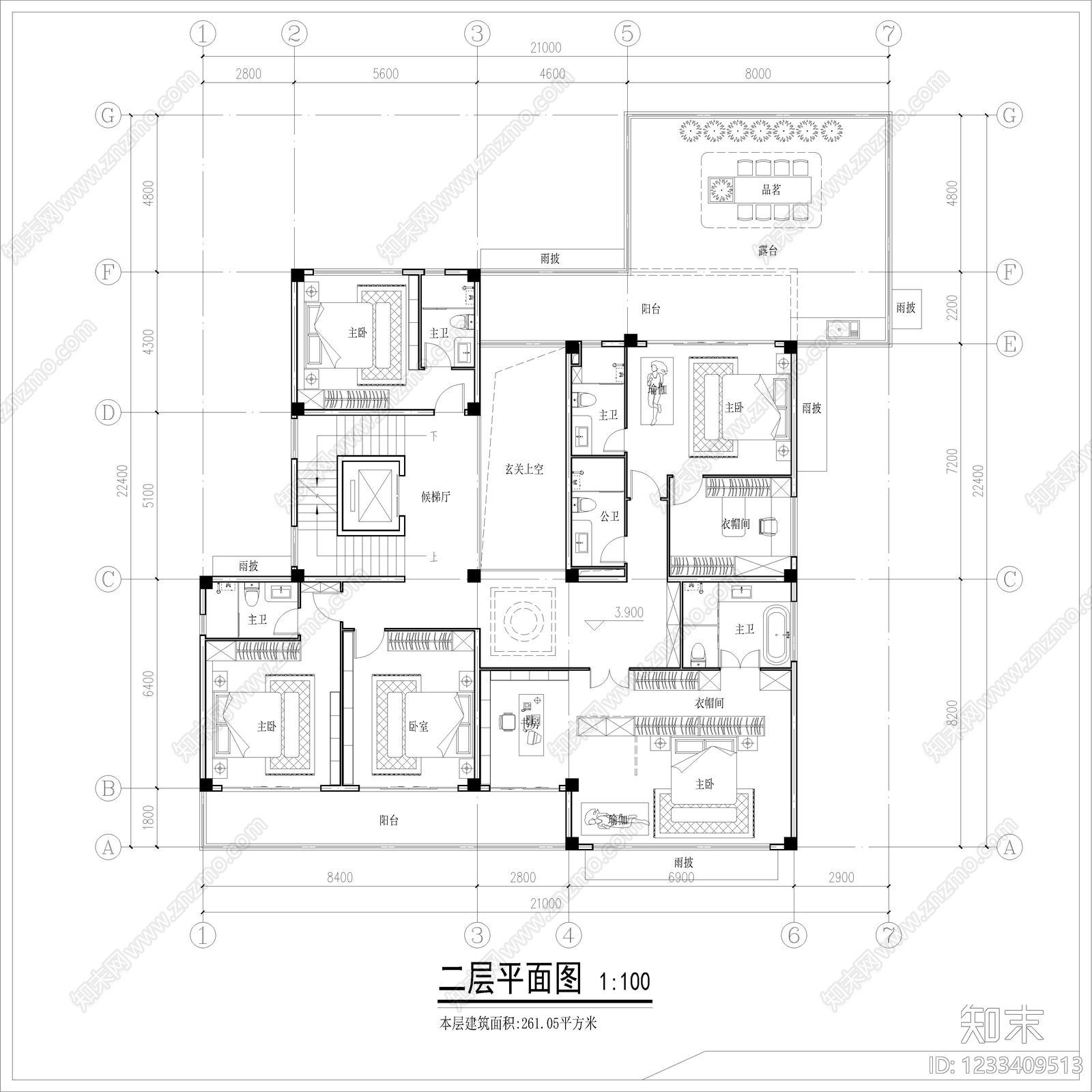 别墅建筑cad施工图下载【ID:1233409513】