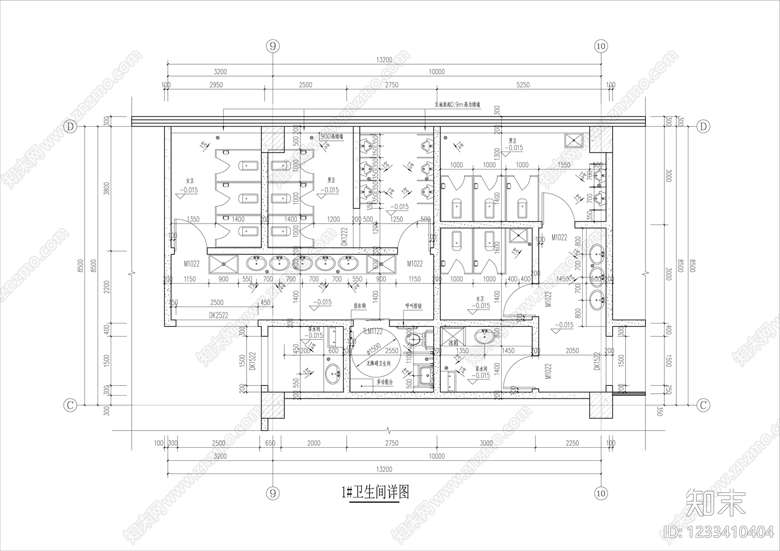 办公楼建筑cad施工图下载【ID:1233410404】
