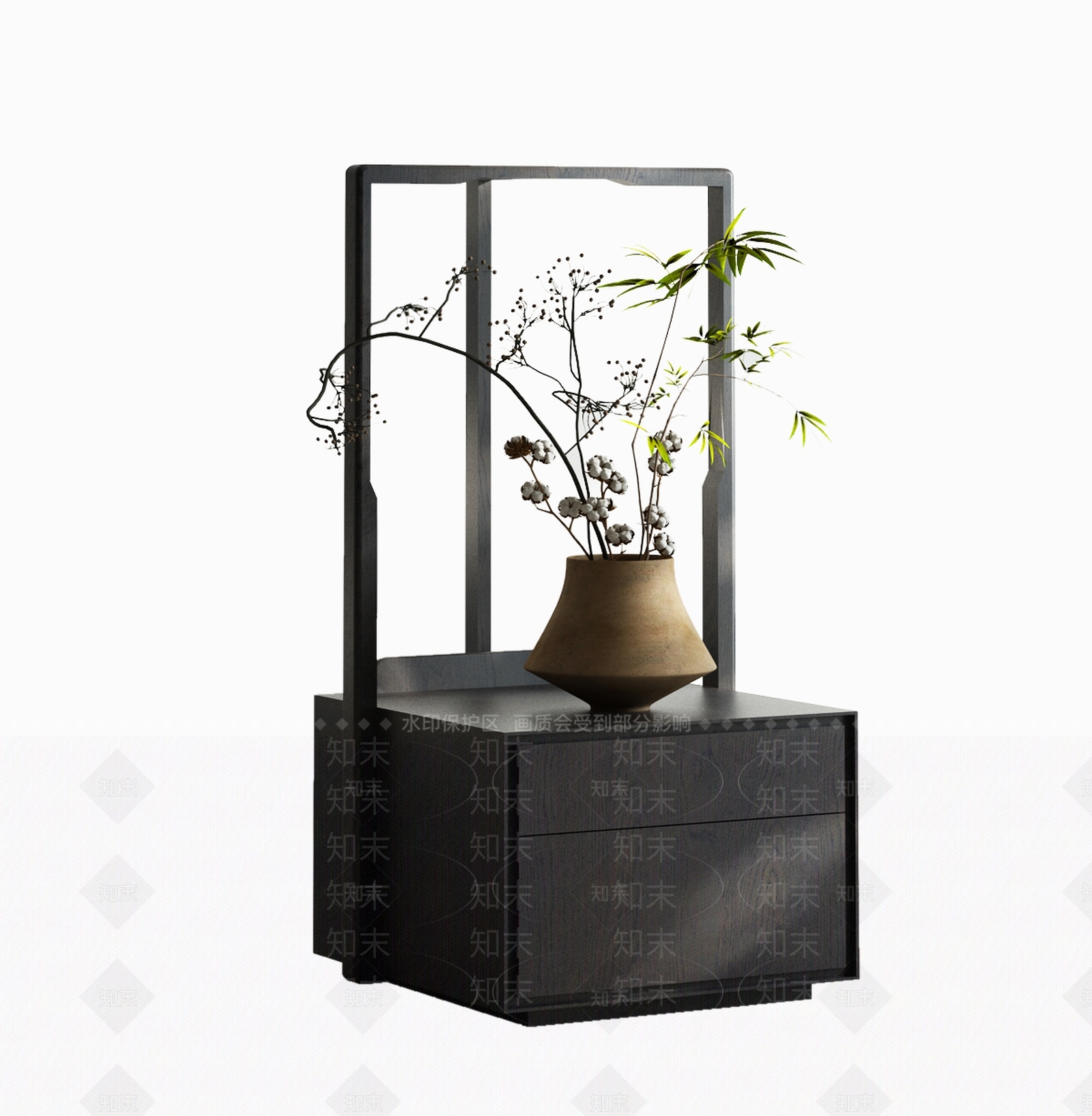 床头柜3D模型下载【ID:1233412875】