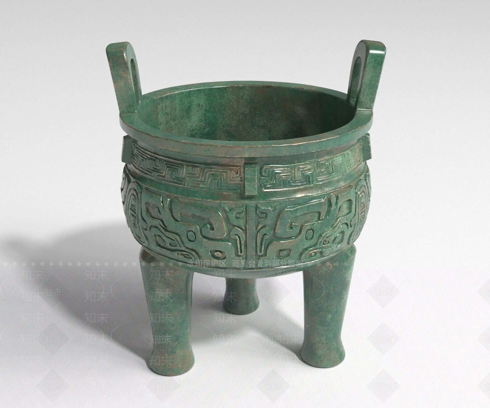 中式雕塑摆件3D模型下载【ID:1233416107】