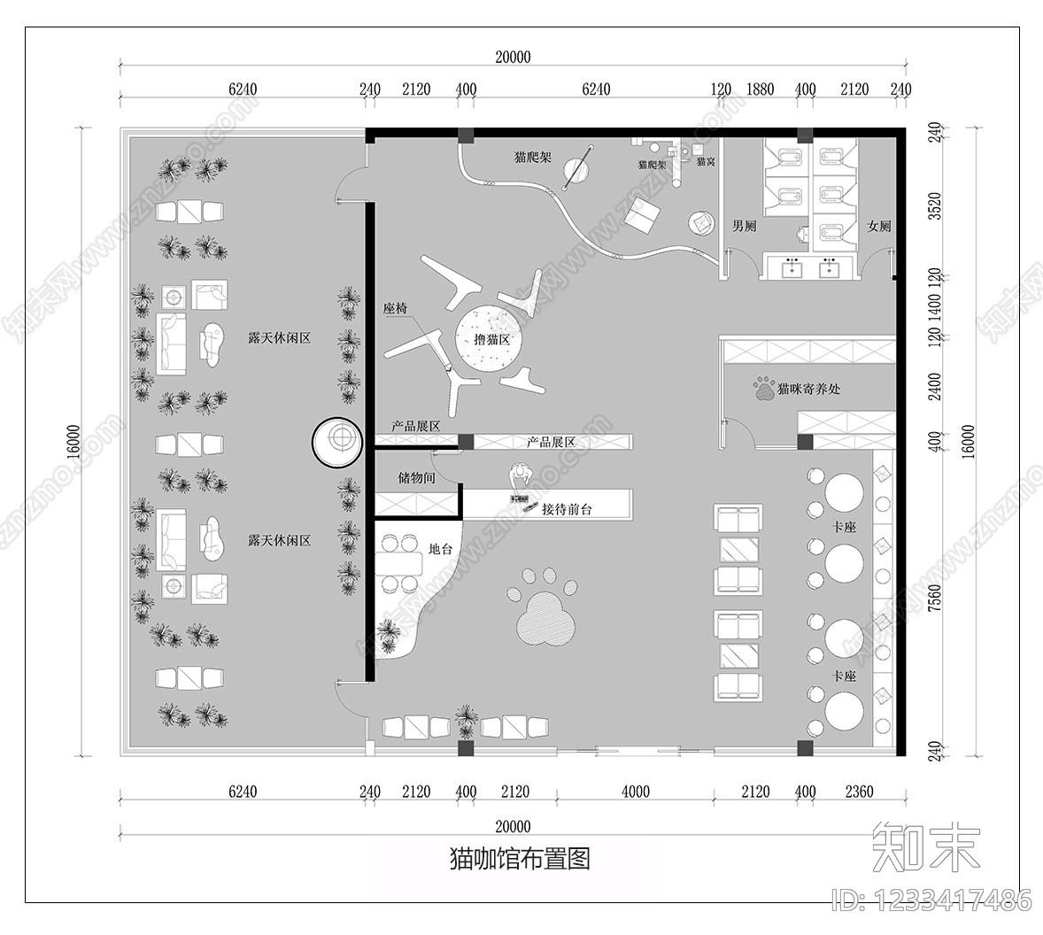 宠物店cad施工图下载【ID:1233417486】
