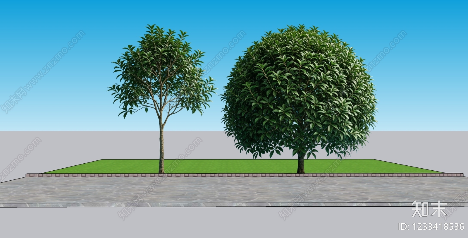 极简乔木SU模型下载【ID:1233418536】