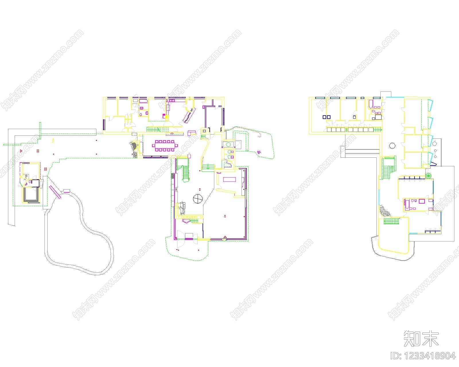 别墅建筑cad施工图下载【ID:1233418904】