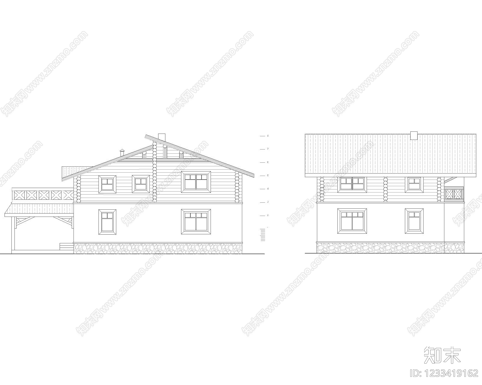 别墅建筑cad施工图下载【ID:1233419162】