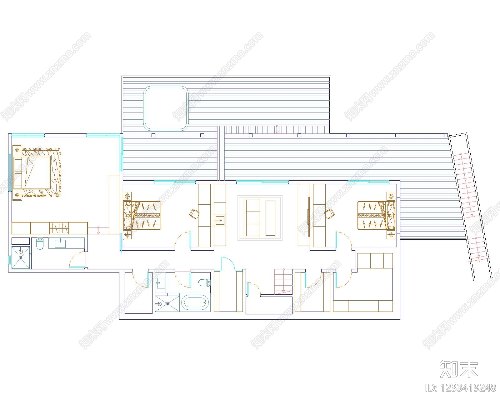 别墅建筑cad施工图下载【ID:1233419248】