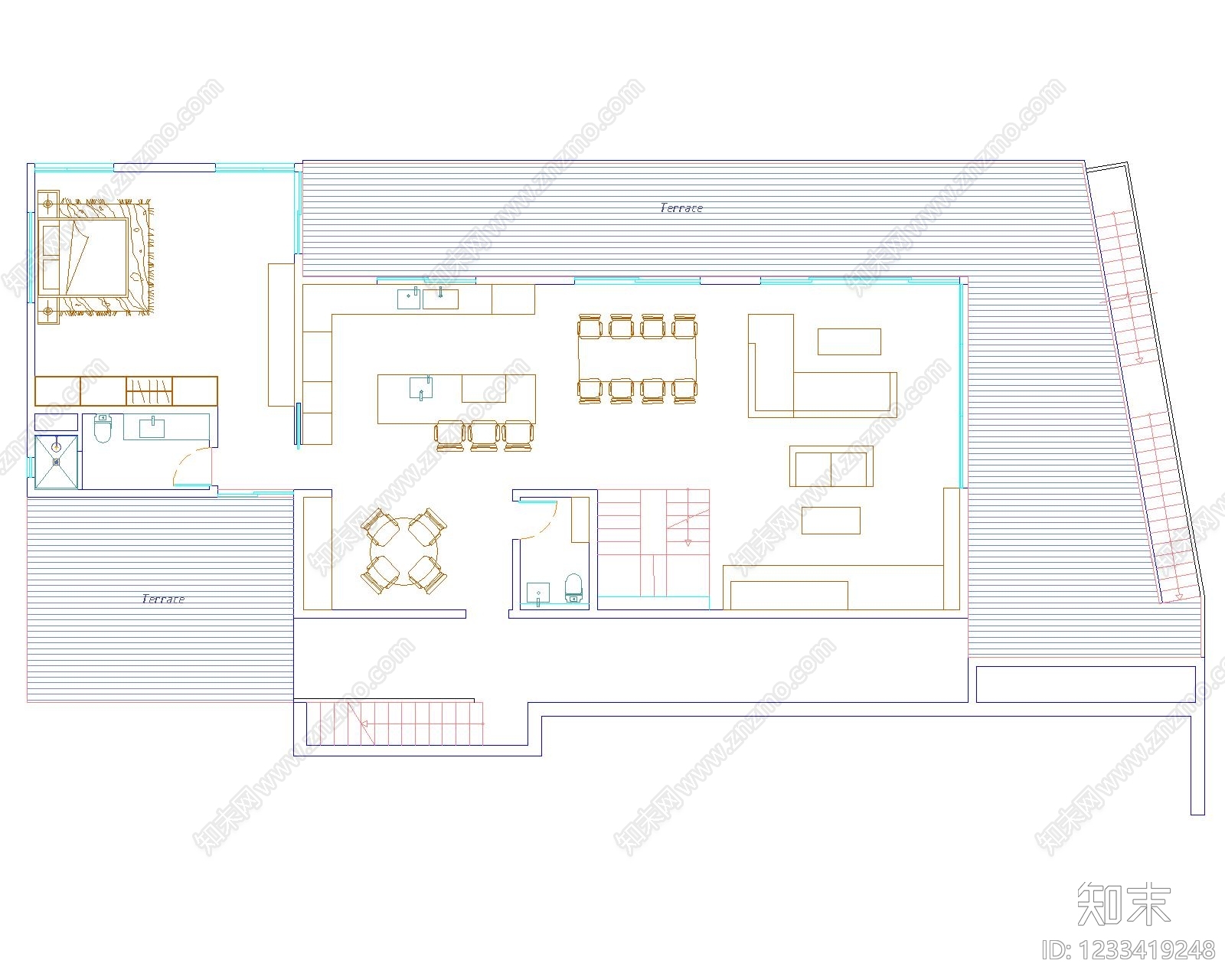 别墅建筑cad施工图下载【ID:1233419248】