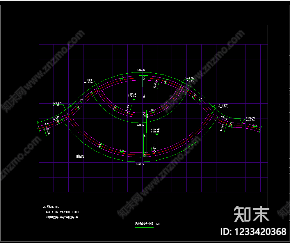 公园湖泊水域区cad施工图下载【ID:1233420368】