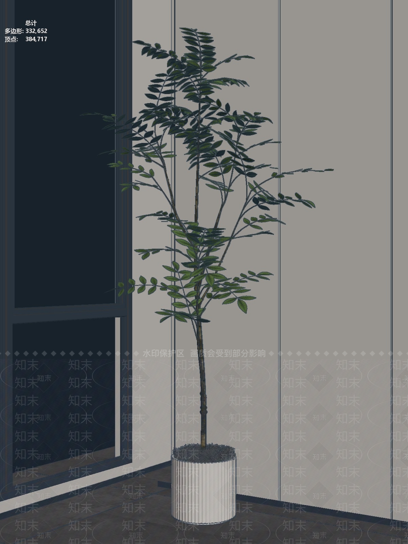 现代简约盆栽3D模型下载【ID:1233420945】