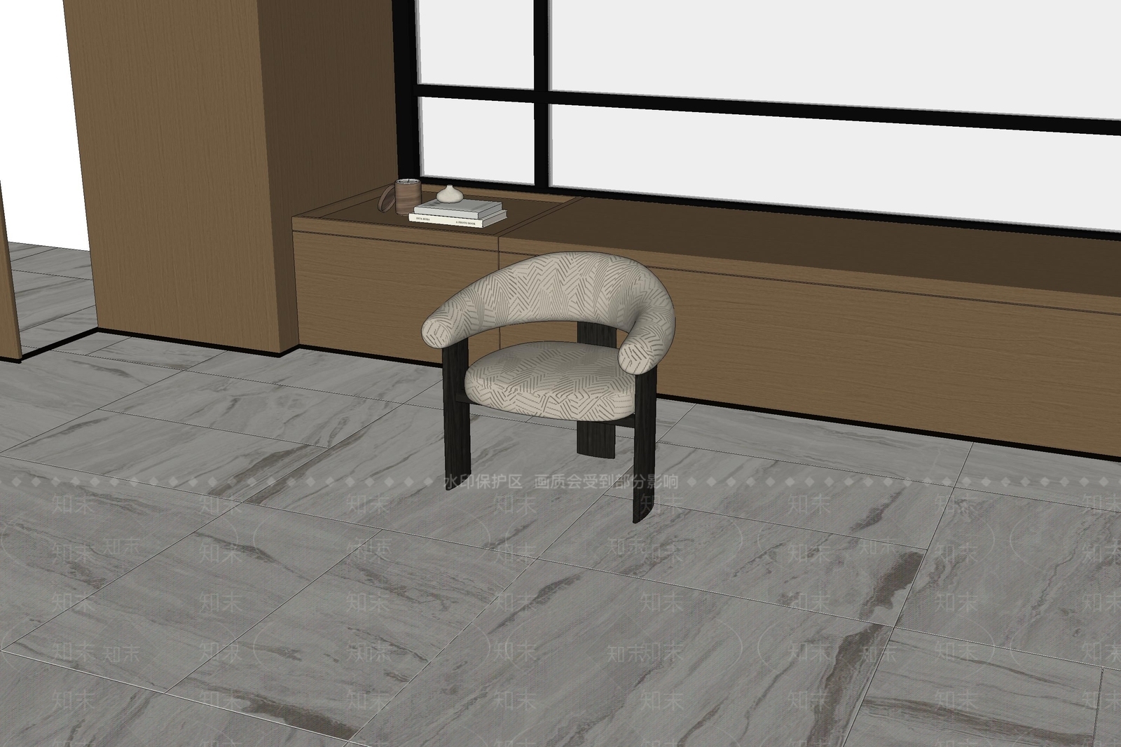 现代简约休闲椅SU模型下载【ID:1233422012】