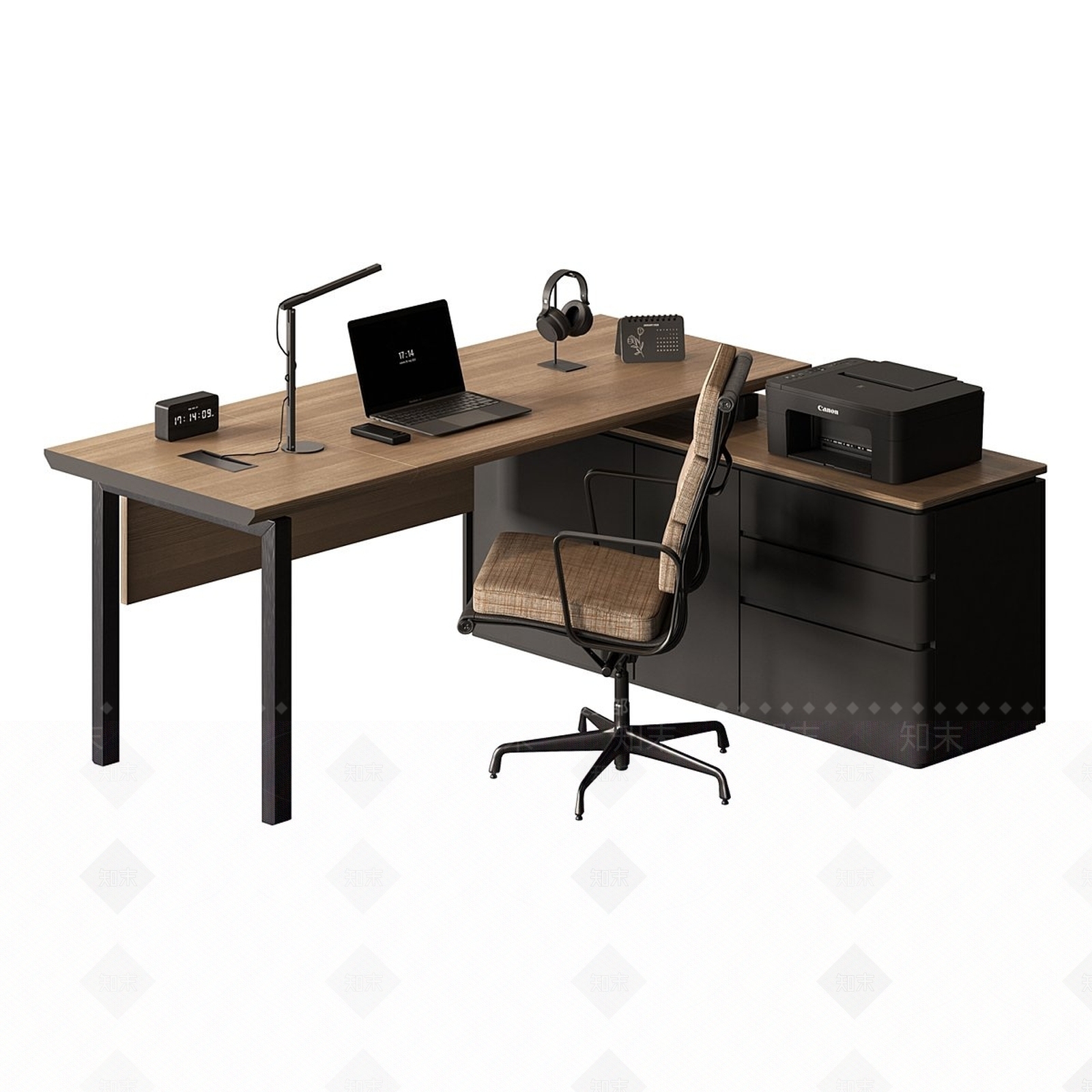 现代简约办公桌3D模型下载【ID:1233422770】