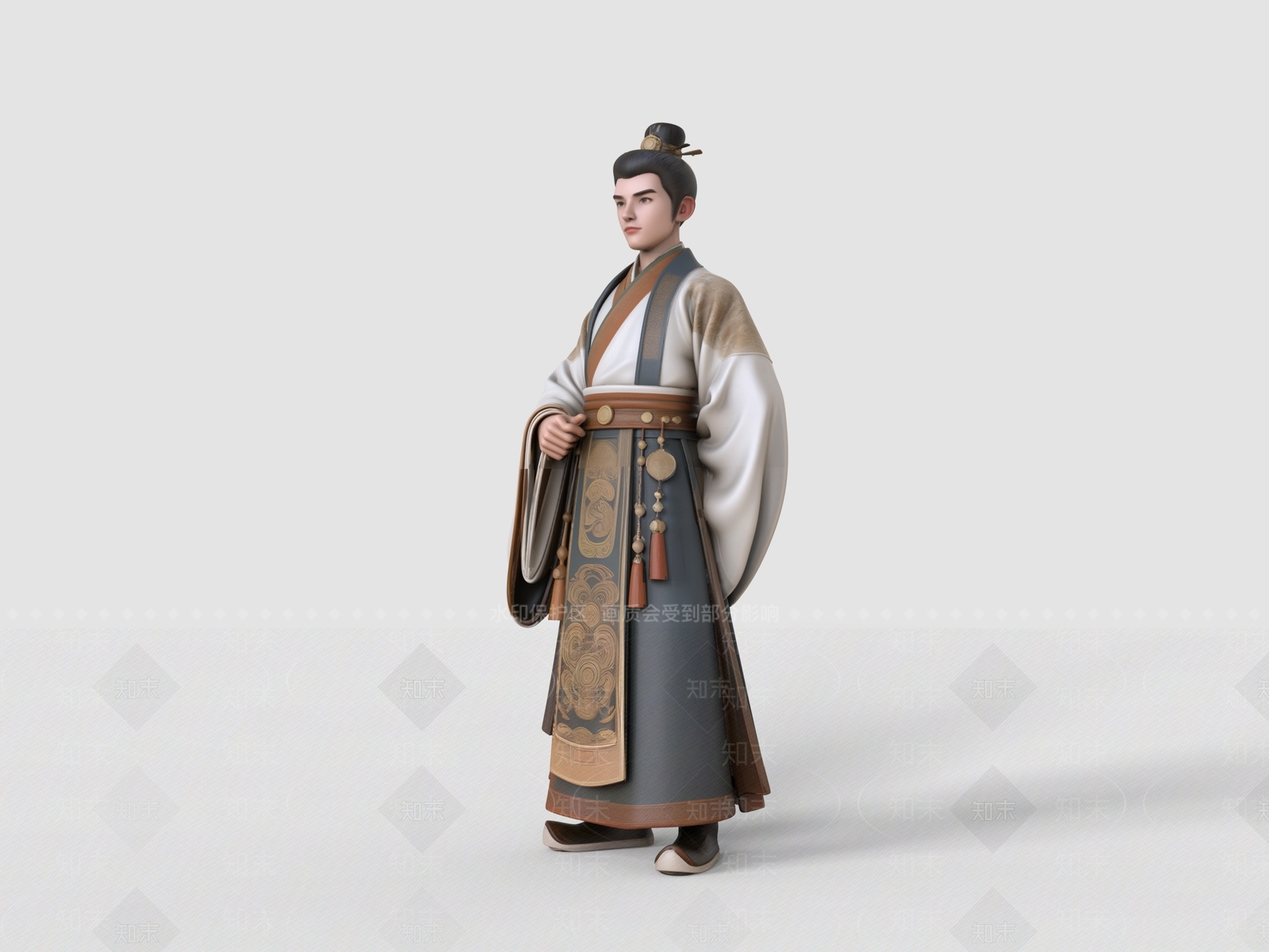 新中式男人3D模型下载【ID:1233422739】
