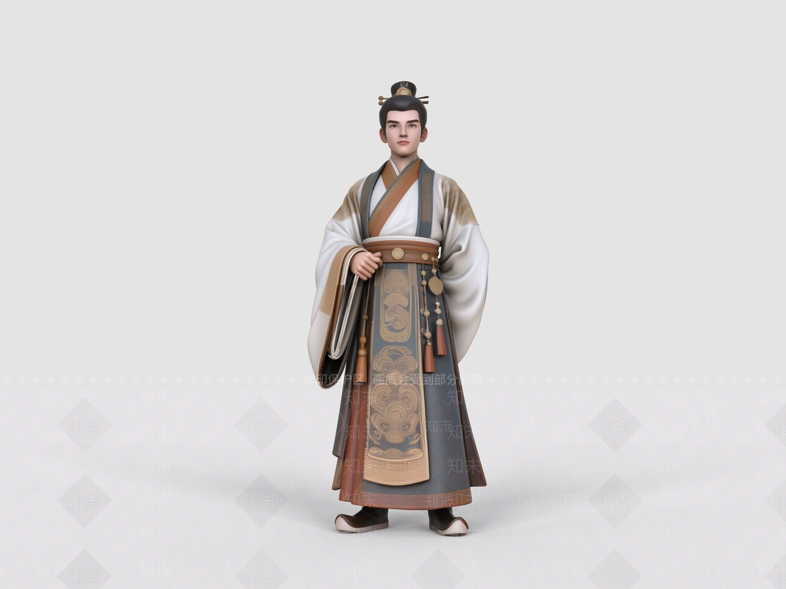 新中式男人3D模型下载【ID:1233422739】