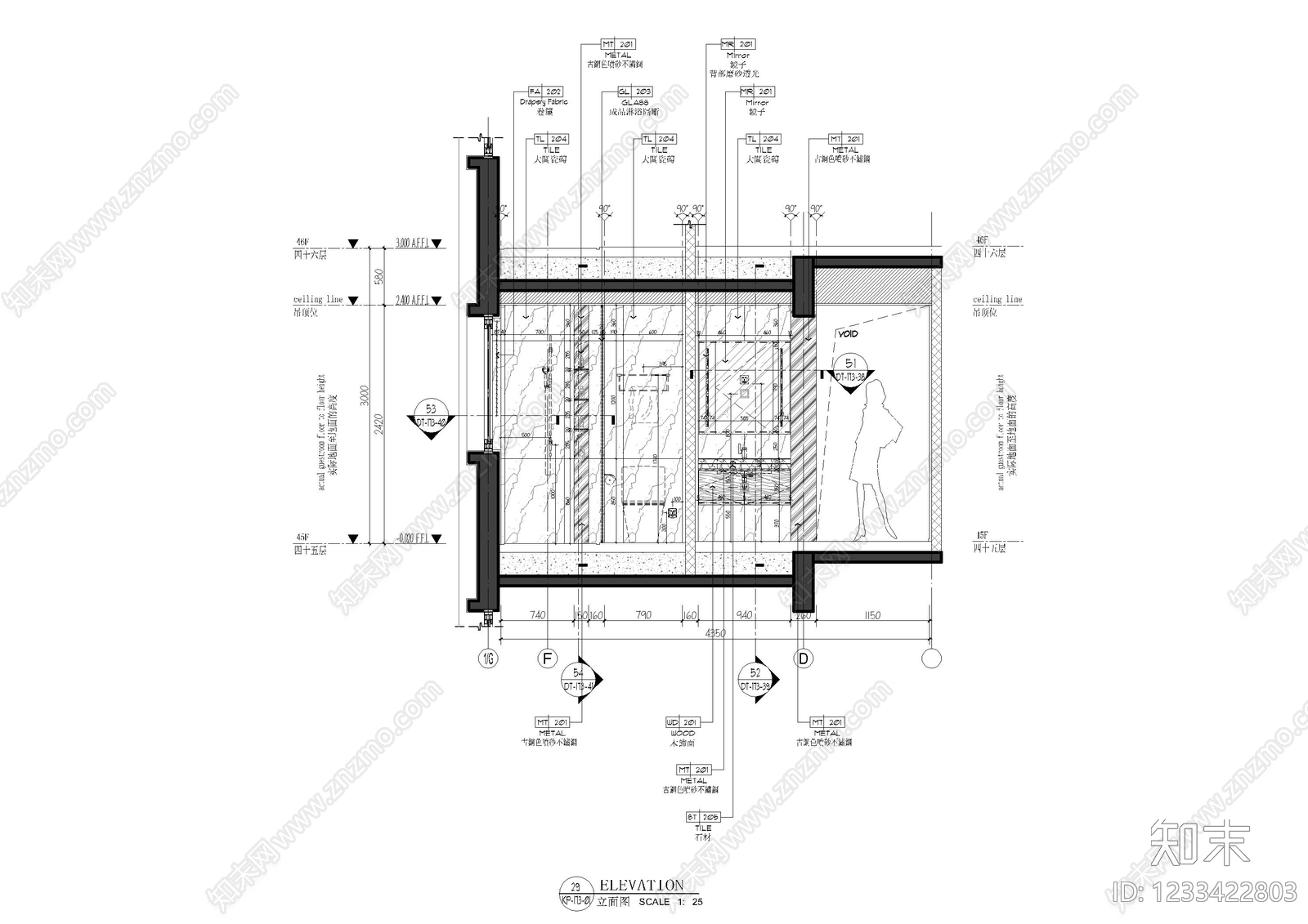 家装立面图cad施工图下载【ID:1233422803】
