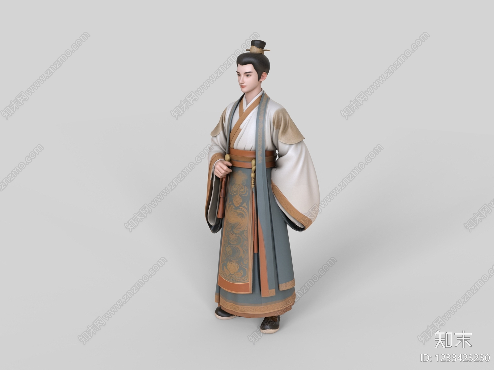 新中式虚拟人物SU模型下载【ID:1233423230】