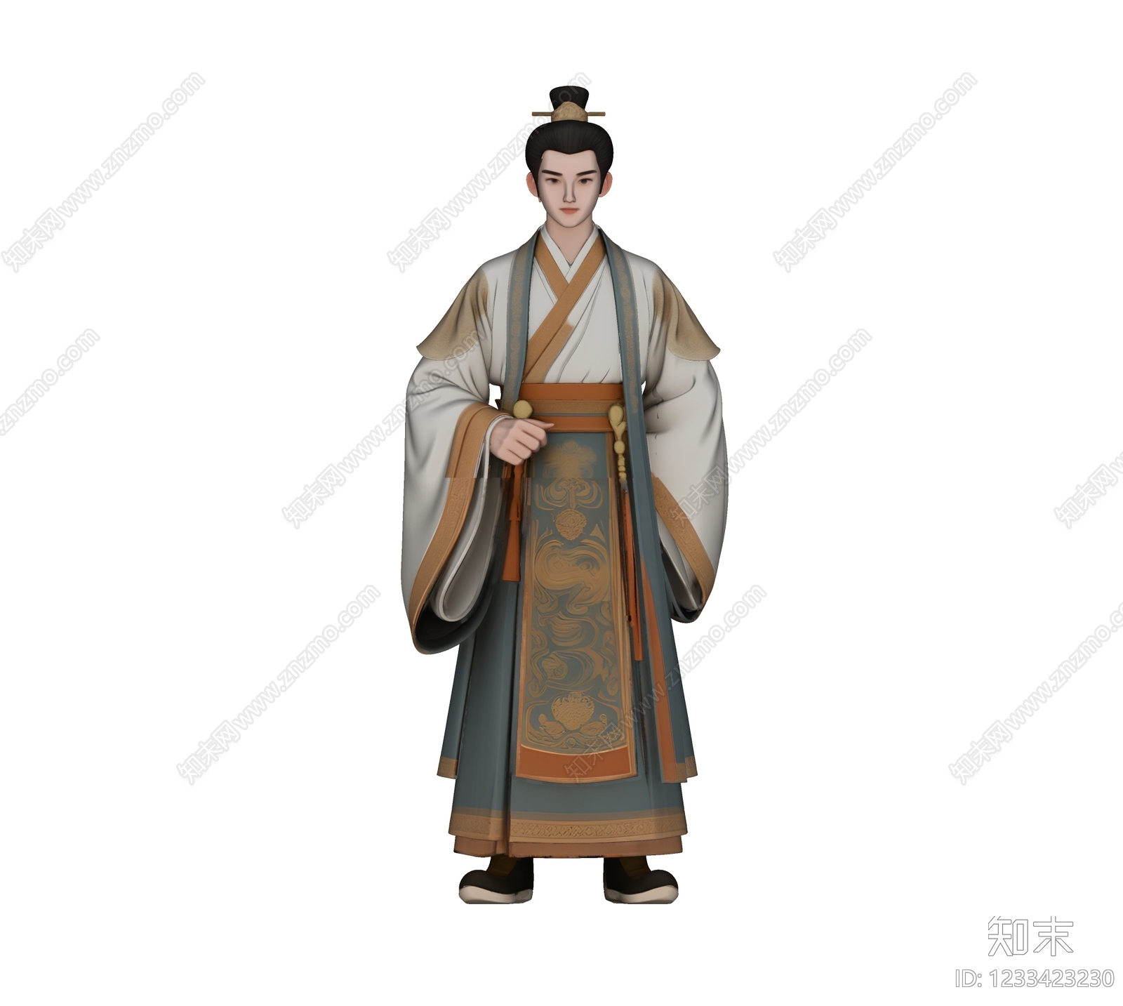 新中式虚拟人物SU模型下载【ID:1233423230】